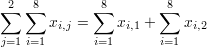 dvojnásobný součet x