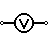 símbolo de voltímetro