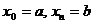 x0 = એ, એક્સએન = બી