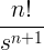 \ Frac {n!} {रों ^ {n + 1}}