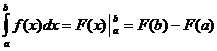 integrale (a..b, f (x) * dx) = F (b) - F (a)