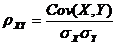 corr (X, Y) = Cov (X, Y) / (štandardné (X) * štandardné (Y))